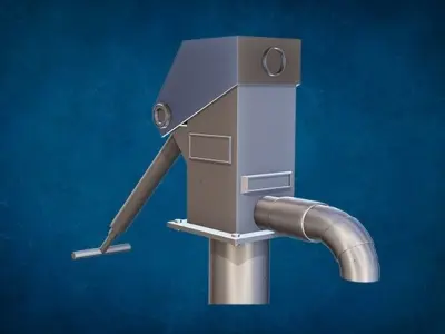 handpumb metal water pump Low-poly 3D model
