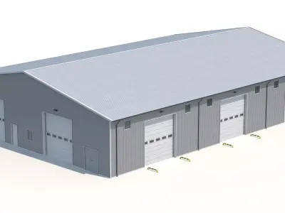 6 Industrial Buildings Collection 3D Model Pack