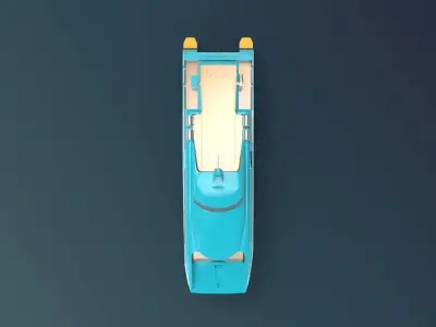 Ferry Roro Ship Catamaran Hull Low-poly 3D model