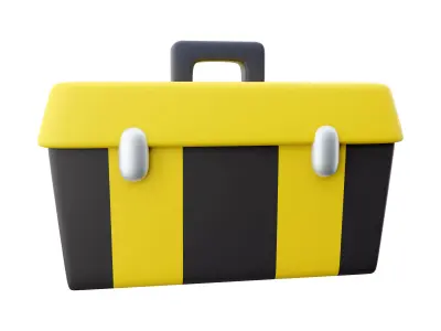 Plastic toolbox cartoon icon 3D model