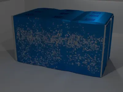 Container Blue Low-poly 3D model purchase