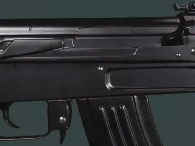 AK-47 ak - rifle Low-poly 3D model