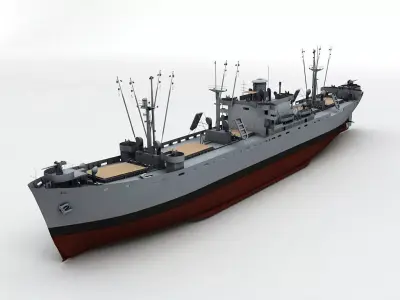 Liberty Ship Cargo Vessel 3D model