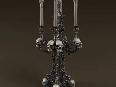 Candelabra Ghotic Low-poly 3D model