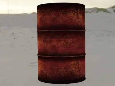 Rusty Oil Barrel Free low-poly 3D model