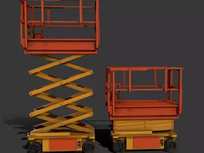 Scissors  Lifter Machine Pbr Low-poly 3D model