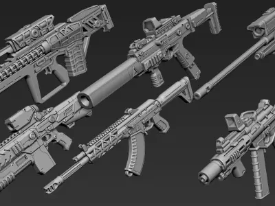3D Printable Sci-Fi Weapon Part 11 3D model