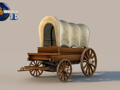 Medieval Cart Lowpoly Collection Pack 3D Model Low-poly 3D model