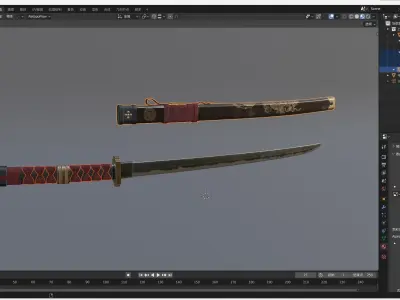 Tang Sword PBR Realistic Weapon Melee Weapon Next Generation 3D model