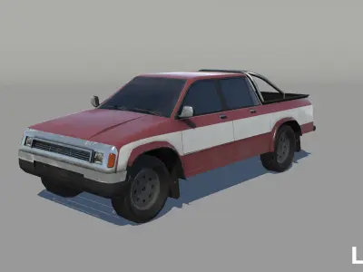 Pickup trucks Low-poly 3D model