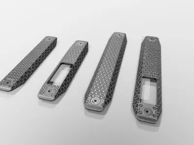 Railscales XOS MLOK Grip Panels Low-poly 3D model