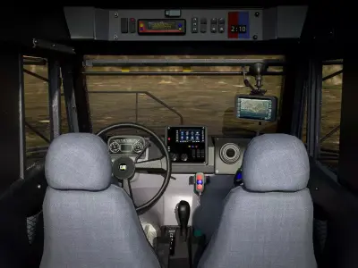 CAT Truck Interior VR Driving Simulator Low-poly 3D model
