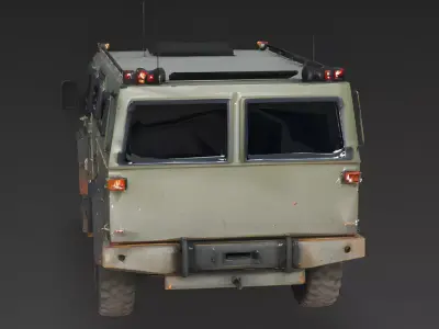 Realistic Weathered Armored Tactical SUV 3D Model Low-poly 3D model