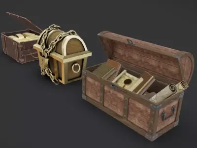 Treasure Chests Low-poly 3D model