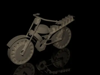 3d bike model golden motorcycle 3D model