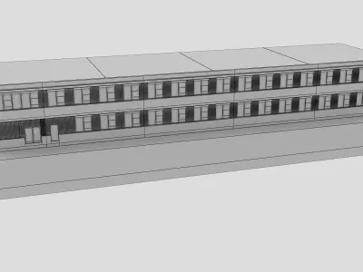 Realistic European City Block Building 17 Low-poly 3D model