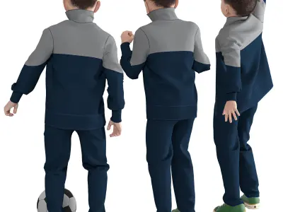 Kids Training Suit - Sportswear Outfit Low-poly 3D model