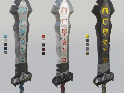 Stylized Rune Swords Low-poly 3D model purchase