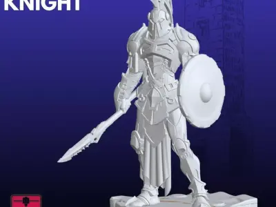 Futuristic Knight STL  Armored Warrior 3D Model 3D print model