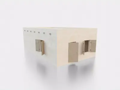  Desert ancient house with door  and window 1 Low-poly 3D model
