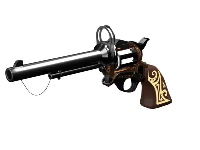 Steampunk Gun Low-poly 3D model get