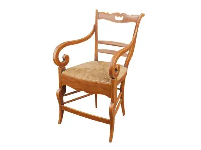 Antique Wood Armchair 3D model