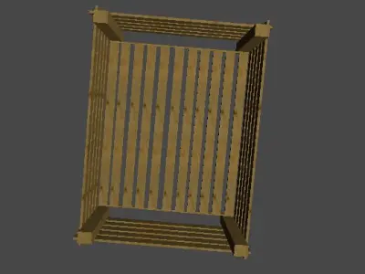 Wooden crate  Low-poly 3D model