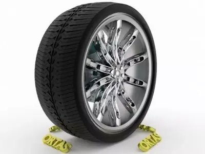 ORTAS CAR WHEEL RIM 130 GAME READY WHEEL RIM TIRE 3D model
