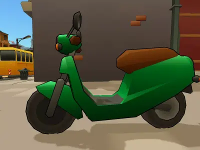 Toon Bike Pack  Stylized Low-poly 3D model