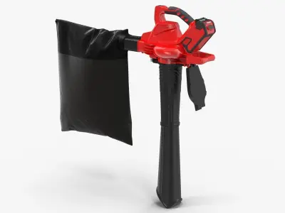 Leaf Blower Vacuum Red Generic Low-poly 3D model