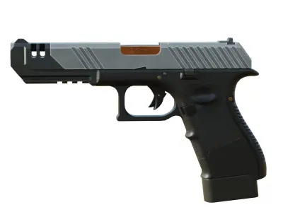 Stylized Cyberpunk Pistol PBR Low-poly 3D model
