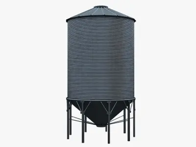 Grain silo Low-poly 3D model purchase