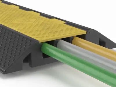 Multi-Channel Cable Protector With Internal Wiring Black Yellow 3D model