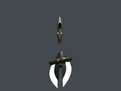 Double Shadow Black Knife Low-Poly 3D Models Low-poly 3D model