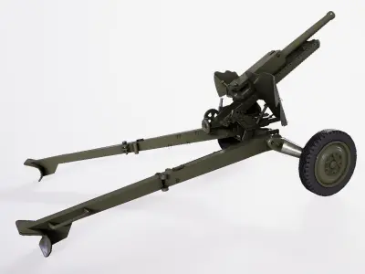 76 mm Mountain Gun M-99 2A2 Low-poly 3D model
