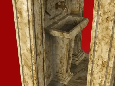 Old Style Fountain Low-poly 3D model