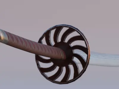takatana samurai sword Free low-poly 3D model