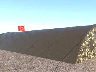 MILITARY TENT Low-poly 3D model 3