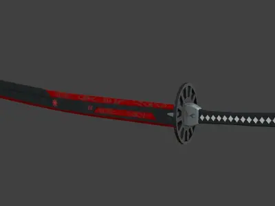 SciFi Samurai Sword 5 - Flame Blade Low-poly 3D model