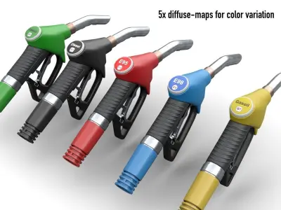 Fuel Pump Gas Nozzle Low-poly 3D model