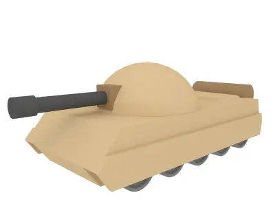 Wooden war toys machines Low-poly 3D model