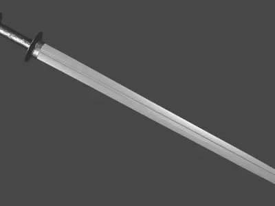 Caroling sword with Khora handle Low-poly 3D model