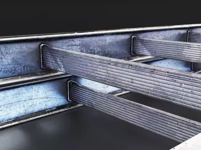 Aluminum Extension Ladder 3D Model Low-poly 3D model