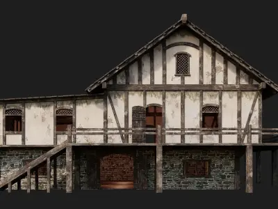 Old Medieval House 4K Textures GameReady 155 Low-poly 3D model
