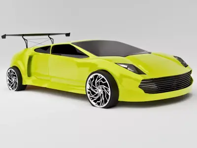 FREE Sports Car 3D Model   Free low-poly 3D model