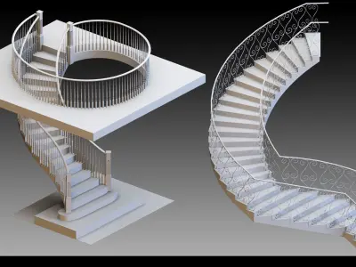 40 Stairs- Vol 02- Kitbash- High detail 3d models 3D model