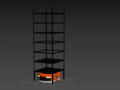 Amazon Kiva Robot With Warehouse Rack 3D model