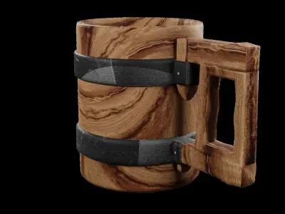 Wooden Mug 3D 3D model