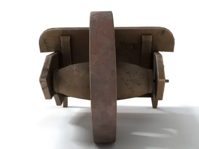 Wooden Wheelbarrow - Low Poly Low-poly 3D model