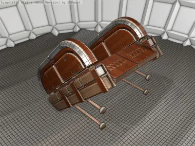 Wood Stairs - Construction Element 19 Low-poly 3D model